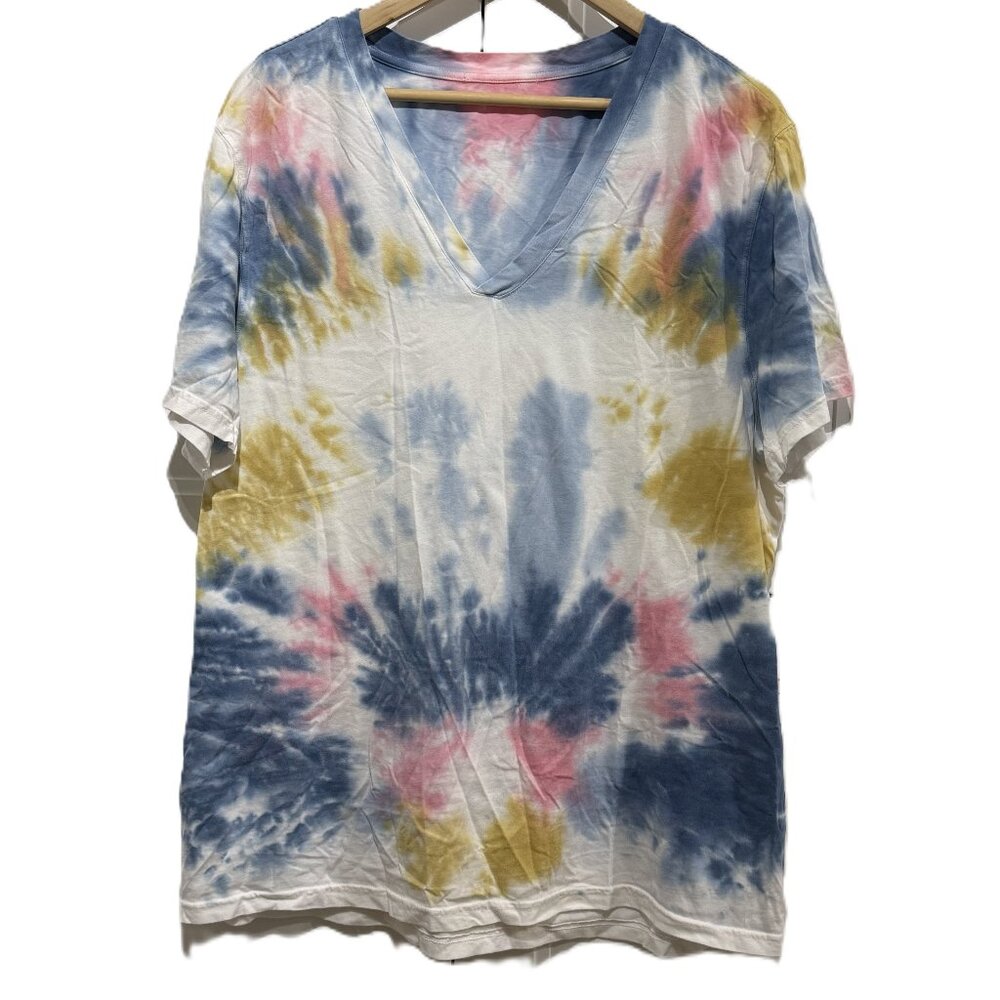 Tie Dye Cotton T-Shirt Short Sleeves Multi XL - Picture 2 of 7